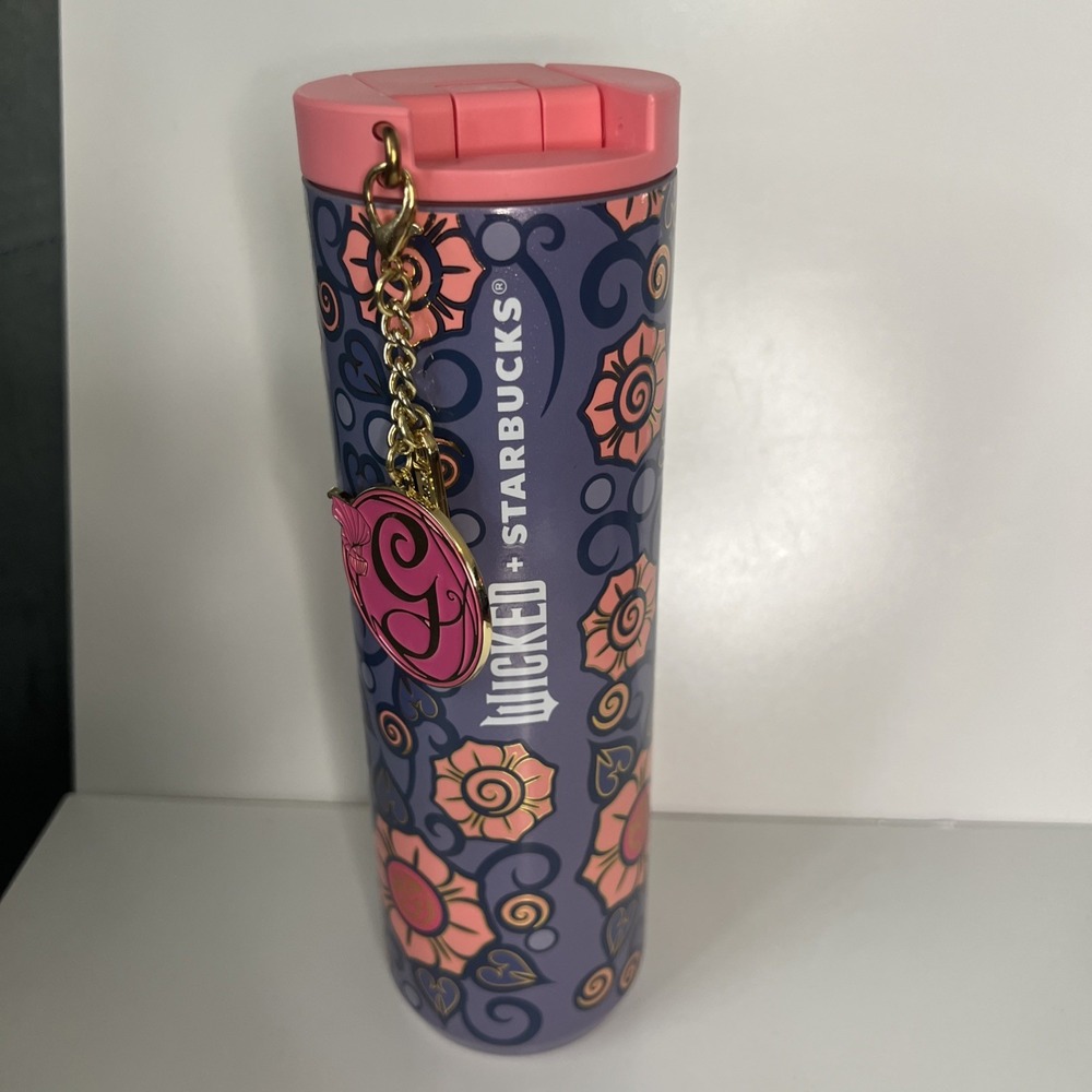 Starbucks x Wicked Glinda 16oz Insulated Tumbler w/ Charm NWOT